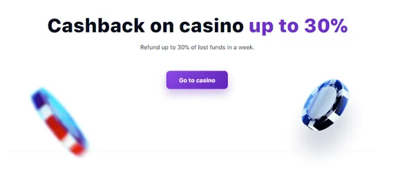 Cashback up to 30% Casino Cashback Bonus